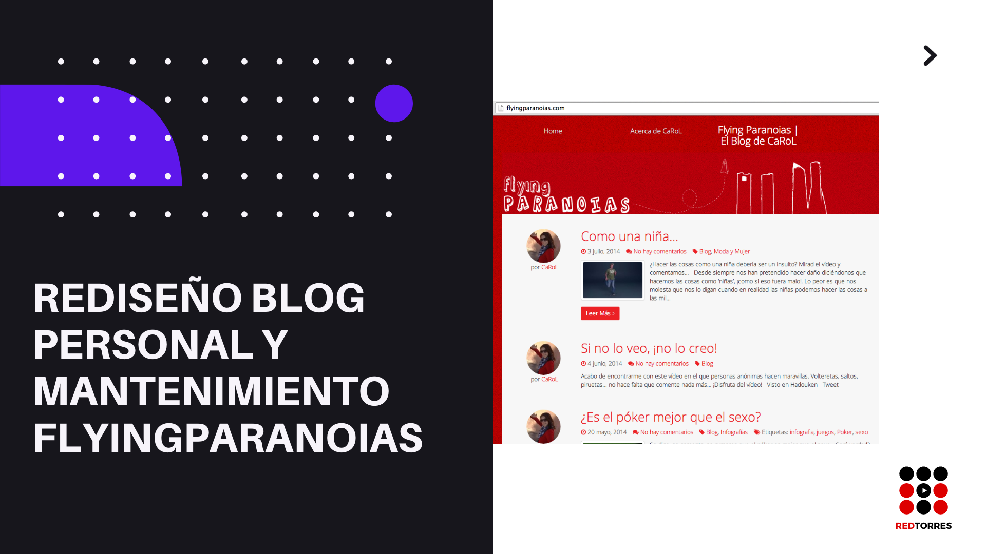 Blog Personal en Wordpress con tema responsive | REDTORRES