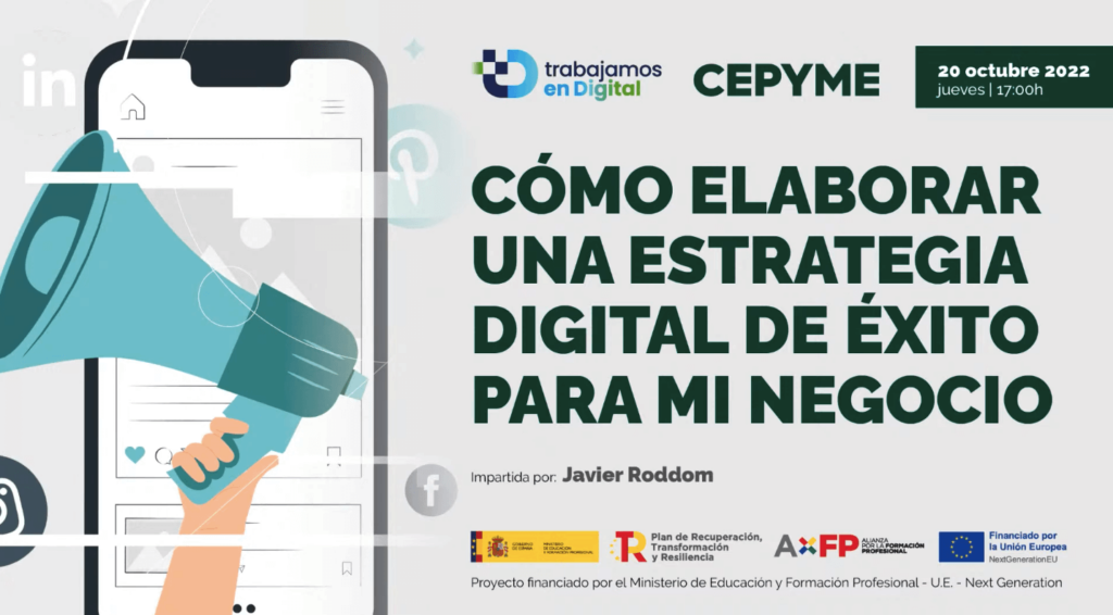 Cartel promocional masterclass trabajamos en digital